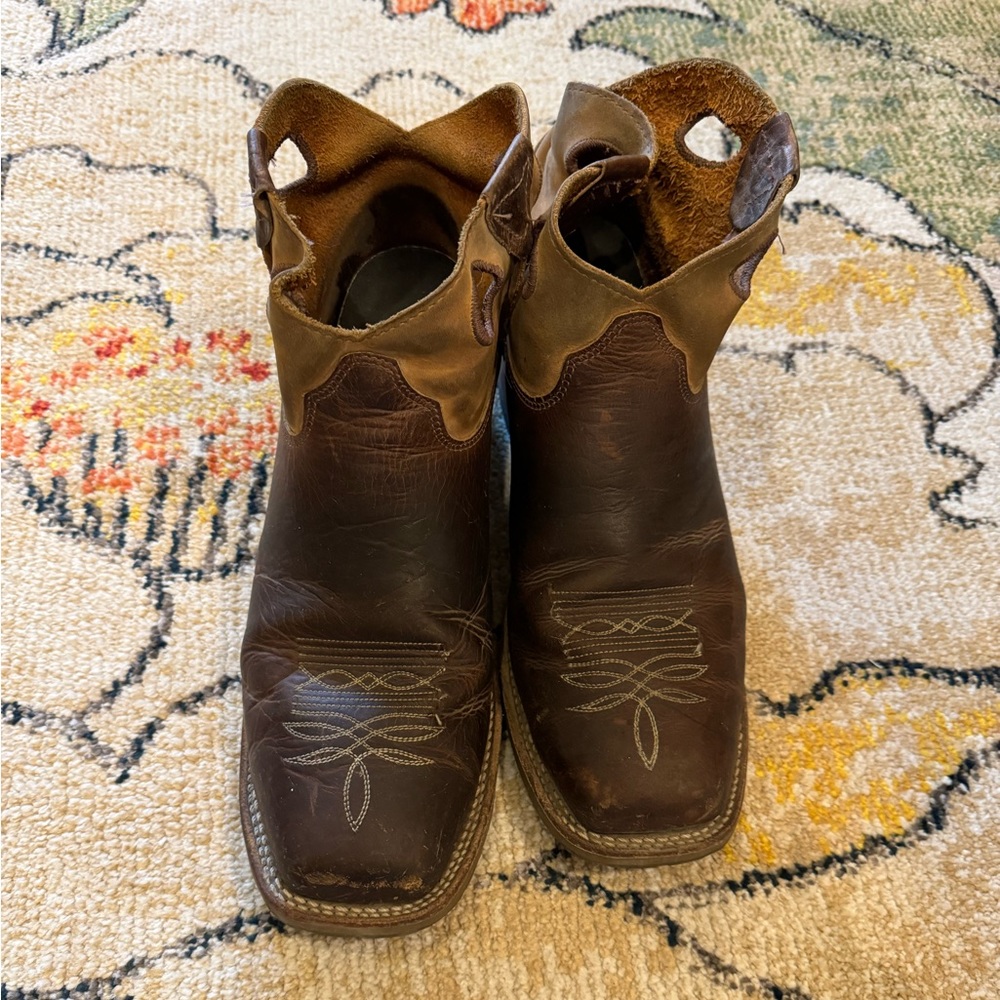 Men’s Double H Shorty Cowboy Square Toe Boots Size 12, Steel Toe